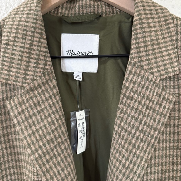 Madewell Larsen Plaid Oversized Blazer NWT Italian Fabric Career Workwear Jacket - Picture 3 of 7